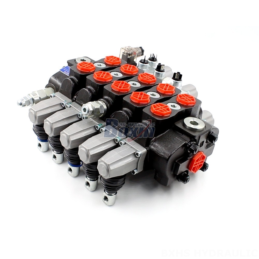 Excavator Joystick Hydraulic Valve High-Performance Manual 5 Spool Sectional Directional Valve cover photo